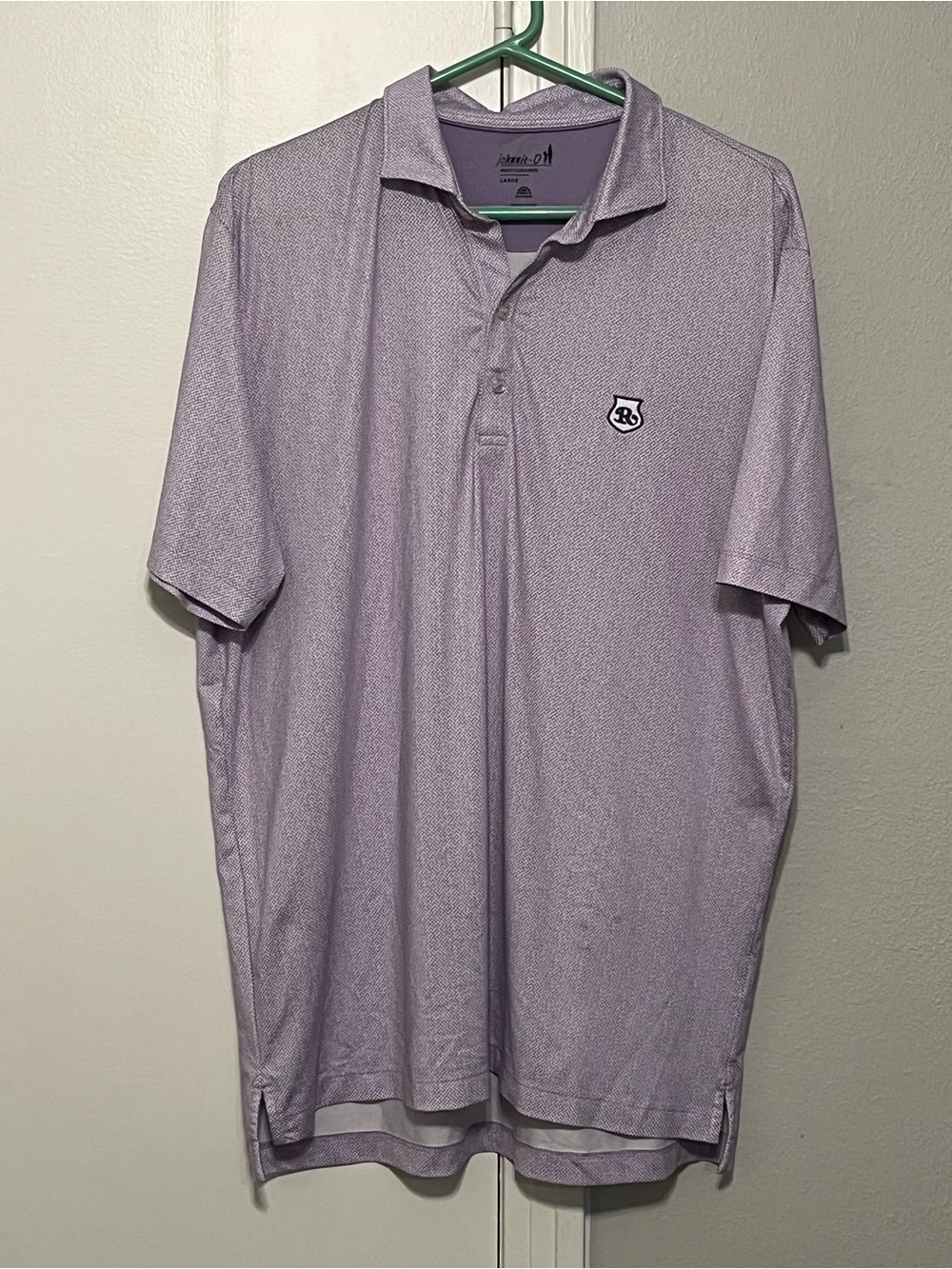 johnnie-O Performance Men’s Purple Geometric Stretch Polo Shirt Size L